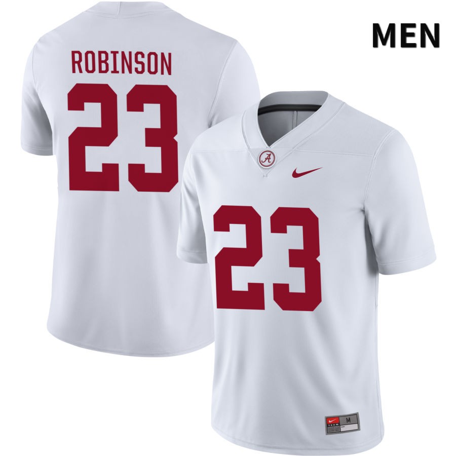 Alabama Crimson Tide Men's Jahquez Robinson #23 NIL White 2022 NCAA Authentic Stitched College Football Jersey PP16W61EB